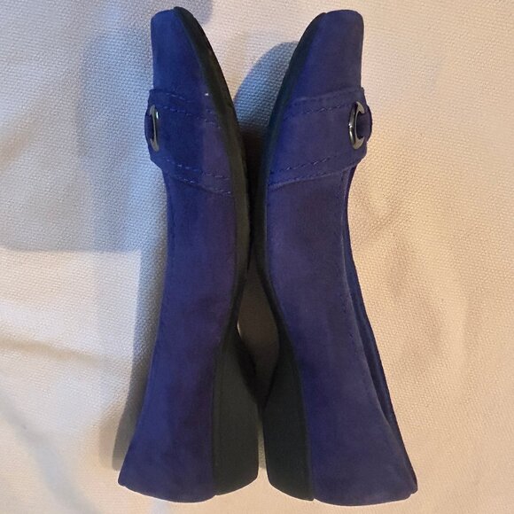 NEW (NWOT) Clarks Propose Spire blue suede ballet flats sz 7.5 - Picture 14 of 16